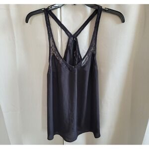 Vtg Express Womens Top Size XS Black Cami Witchy Lace Y2K Romantic Rave 16675x